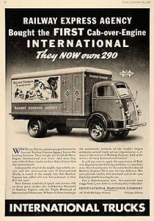1938 Ad International Cab Over Engin​e Trucks Railway   ORIGINAL 