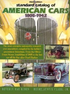 Standard Catalog of American Cars, 1805 1942 1996, Paperback, Revised 