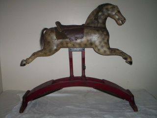   Reed Spring Frame Rocking Horse Original Paint American Folk Art