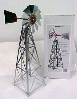 SCALE ALL METAL GALVANIZED WINDMILL KIT 17 INCHES TALL EASY TO 