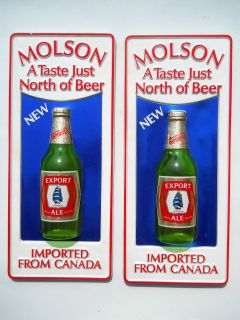 Molson Export Ale Beer Sign s 3 D Bottle Vintage Canada