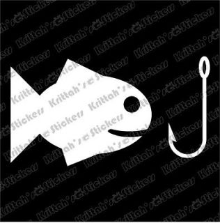 FISH HOOK Vinyl Decal 4x2 car sticker fly fishing rod reel scott 
