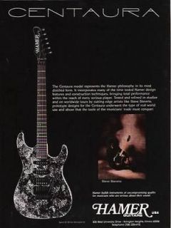 1990 PROMO AD FOR Hamer Centaura GUITAR ~ Steve Stevens