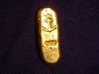 4oz 999 Gold Masonic Knights Templar Loaf Bar Old WWII Pour Gothic 