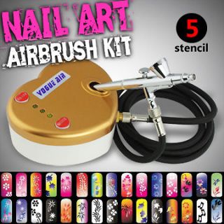 New Make Up Airbrush Kit Dual Action Airbrush Air Compressor w/ 5 