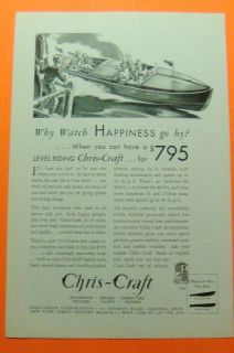 1932 CHRIS CRAFT BOATS Ad PrintLEVEL RIDING CHRIS CRAFT FOR $795 