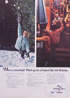 1967 United Airlines Jet Aircraft ORIGINAL Ad Ski Lift CMY STORE 5 
