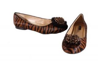 Alex Marie Gloria Womens Black Tiger Striped Flats Shoes Size 8.5 