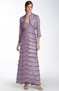 Adrianna Papell Shutter Tuck Gown with Bolero Jacket Size 4 Lavender