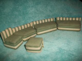   Covered Dollhouse Sectional Sofa and Ottoman  Handm​ade? Vintage