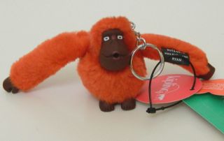 NWT KIPLING Ryan Monkey Keychain Key Ring Bag Charm AC2096 Orange