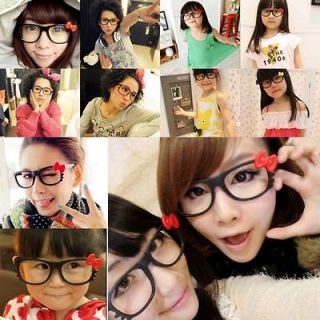 Kawaii Multicolor Girl Kids Plastic Nerd Glasses Spectacle Frame Bow 