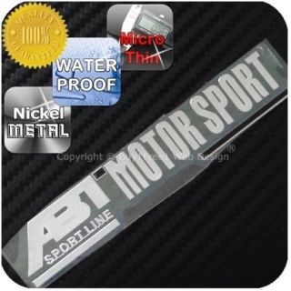 ABT Motor Sport Line Chrome Black Nickel Metal Decal Sticker Graphic 