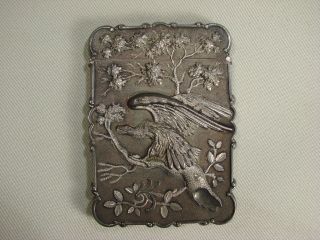   Silver Eagle Card Case Philadelphia Makers Leonard & Wilson ca1847