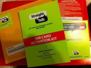    STRAIGHT TALK SIM CARD ACTIVATION KIT  NANO SIZE for IPHONE 5