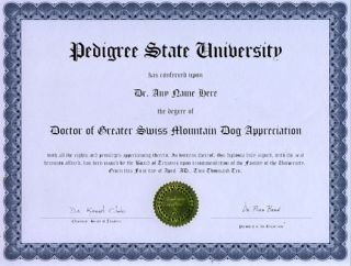 Doctor Greater Swiss Mountain Diploma Dog Puppy Lover