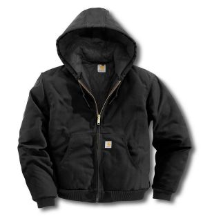 Carhartt Duck Active Jacket Quilted Flannel Lined Black J140 BLK