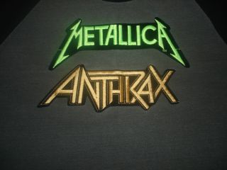   Shirt Mens XL 3/4 Sleeve Anthrax Patch Jersey  Tee