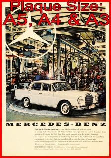 Mercedes Benz 220 s 220s 1960s Vintage Advertising METAL WALL SIGN 