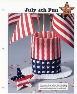 July 4th Fun Uncle Sam Hat & Star Magnet Plastic Canvas Pattern 