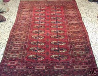 Original old Turkmen bukhara rug carpet wool 1900 1930