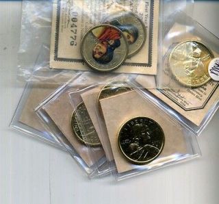 2000 SACAGAWEA DOLLAR GOLD PLATED COLORIZED LOT OF 7