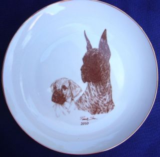 New 2010 brindle Great Dane & pup plate from Laurelwood