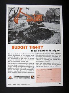 Schield Bantam T 350 Crane Excavato​r 1964 print Ad advertisement