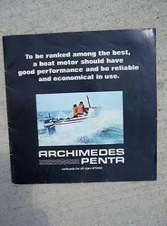 1972 Archimedes Penta Outboards Color Promo Book 550 Offshore 250 