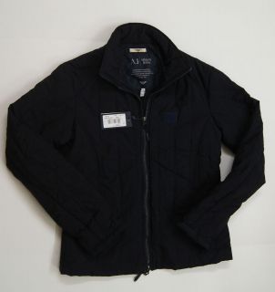 ARMANI JEANS Blouson Fitted Short Length Puffer Jackets Dark Blue 