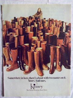 1977 Magazine Advertisement Page Kinney Boots Boot Store Woman Vintage 