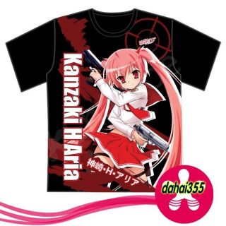 Japanese Anime Aria the Scarlet Ammo Clothing Black T shirt M XL XXL