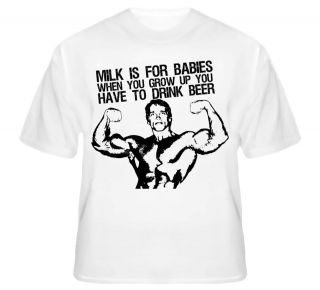 Arnold Schwarzenegger Drink Beer Funny Pumping T Shirt T shirt