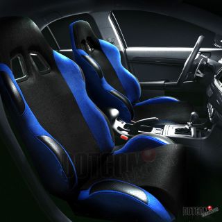   SEATS BLACK/BLUE SPORT RACING SEATS+ADJUSTER (Fits 2000 Mustang