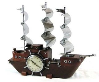 Vintage 1960s Art Deco UNITED Nautical Ship Clock / Lamp