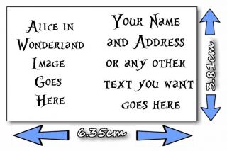 Address Stickers Labels Personalised Alice in Wonderland Mad Hatter 