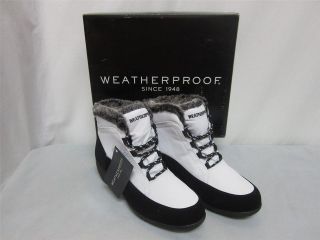 Weatherproof Sz 8.5 M Linda Faux Fur Lined Water Resistant Boots White 