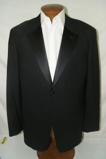 ARMANI COLLEZIONI 1 Buttoned Notch Satin Black Wool Tuxedo 44L/35.5