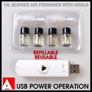   Car Fragrance Scent Diffuser Burner Air Freshener Kit with 4 Aroma Oil