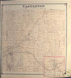 NASHVILLE, CASTLETON TOWNSHIP MICHIGAN PLAT MAP 1900