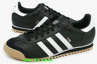 ADIDAS ROM Trainers Black White Leather Gum kick country UK11