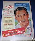 1957 Chesterfield Cig 12 people JEEP Great Dane Ad