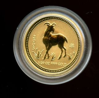   Australian Gold 1/20th oz Year of Goat   Perth Mint .9999 Fine Gold