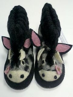 New Mod8 Boiled Wool Childrens Slippers with Adorable Cow Design