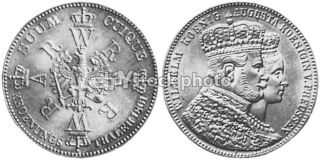   States Prussia Thaler, 1861, Coronation of Wilhelm and Augusta