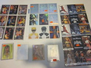Variety lot of Mighty Morphin Power Rangers cards, sheets, rares 
