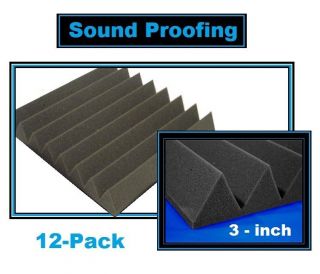 12)Wedge(3 Acoustic Foam Studio Sound Proofing​(12 inch