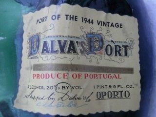 1944 DALVAS Port Wine unusual twist bottle RARE Port of the WWII 