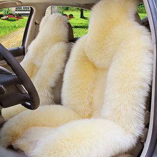 1pc Genuine Sheepskin car seat cover beige color car cushion car 