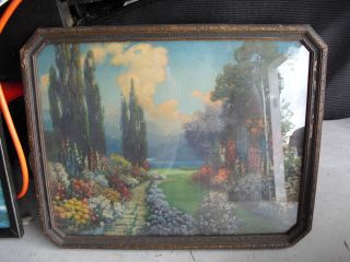 Vintage 1920s R Atkinson Fox Print English Garden Original Frame